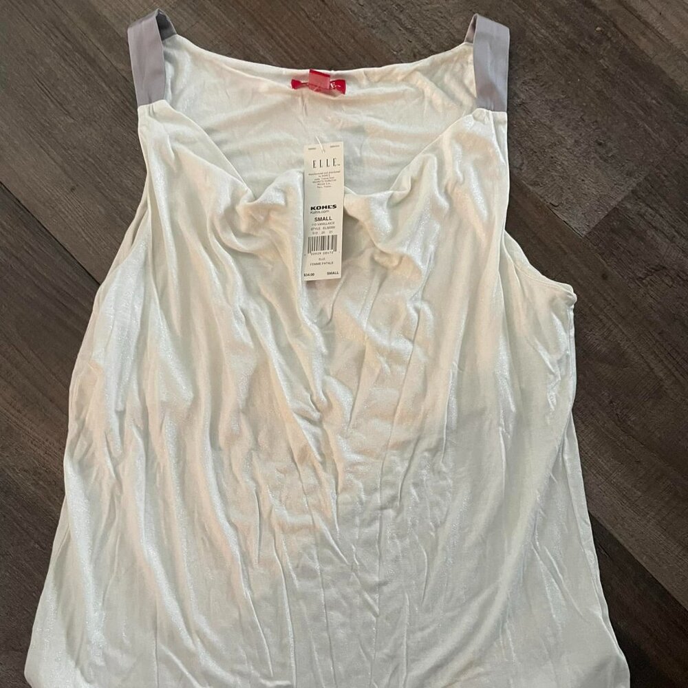 White shimmery size small tank blouse (154)
